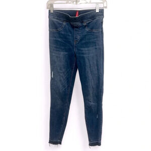 SPANX Distressed Ankle Skinny Jeans Medium Wash #20203R Size Small